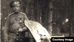 Сибирский офицер с пулеметом Максима. Галицийский фронт, фото 1915 года