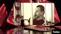 Мария Алехина на акции в поддержку Олега Сенцова