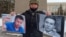 Kazakhstan - A resident of Uralsk Bekbolat Utebayev holds action in memory of the activist Dulat Agadil and his son Zhanbolat Agadil. West Kazakhstan region, 25Feb2021.