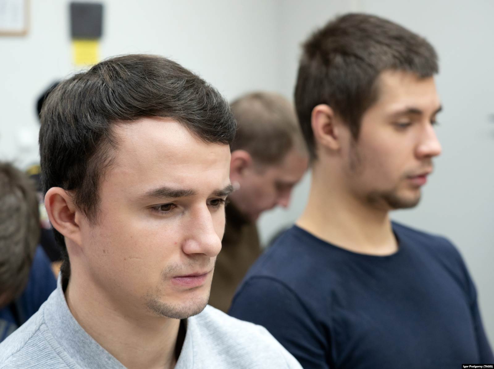 Павел Ильин (слева) и Валерий Круподерщиков (справа) в Петрозаводском городском суде, 21 января 2019 года. Фото: ТАСС