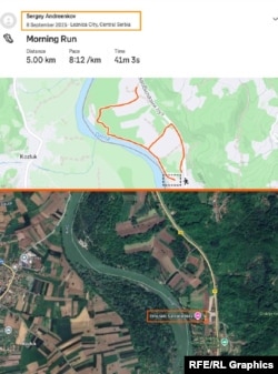Беговой маршрут Сергея Андреенкова на сербском курорте