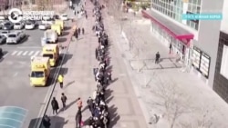 Километровая очередь за медицинскими масками в Корее, кадры с дрона Километровая очередь за медицинскими масками в Корее, кадры с дрона