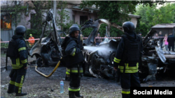 Последствия удара беспилотниками по Одессе