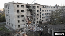 Последствия обстрела общежития в Запорожье